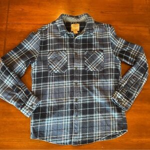 Telluride Clothing Company Mens Flannel shirt Blue Plaid Hiking Camping Size M